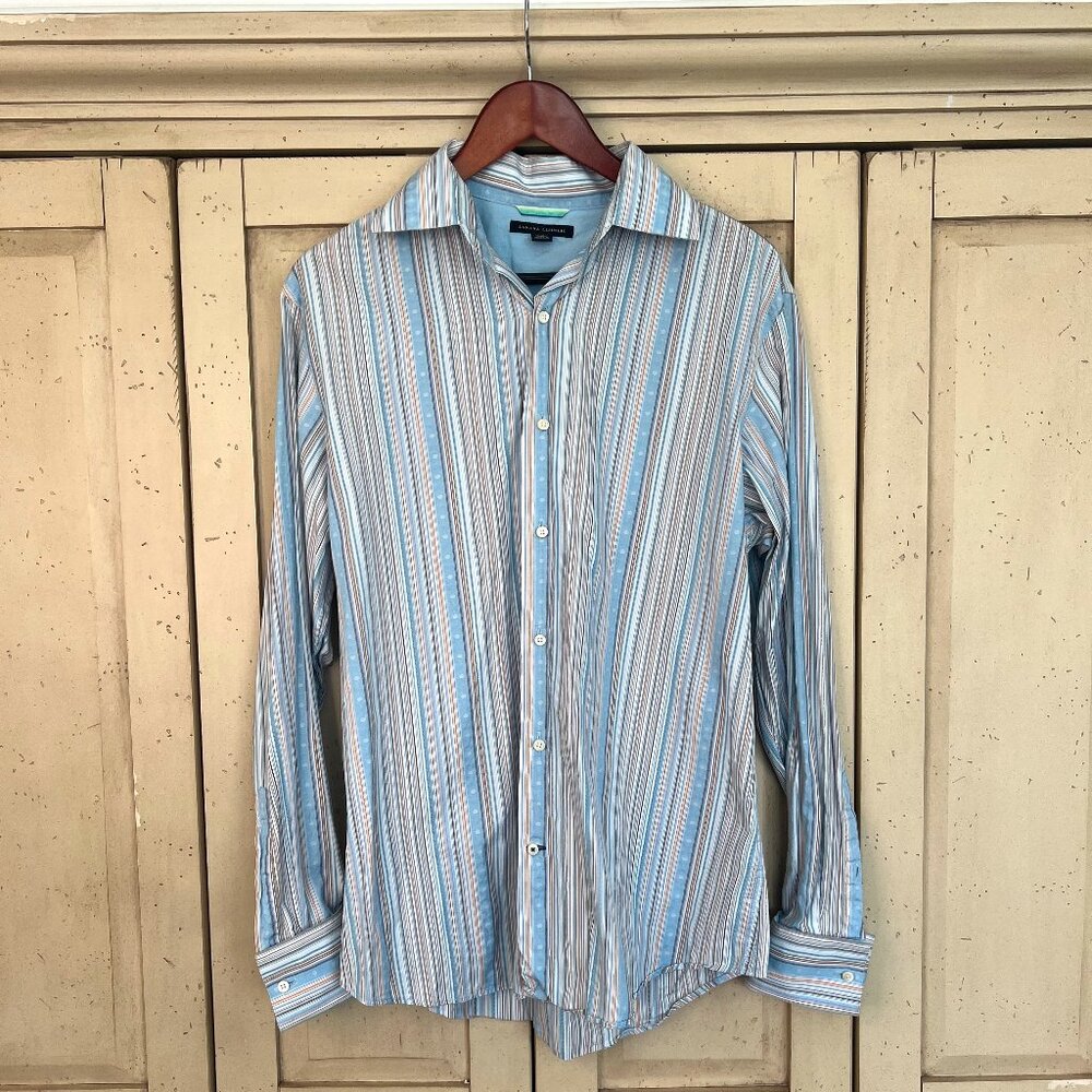 Banana Republic Men’s Shirt L 16-16.5 Blue Stripe